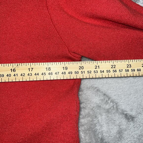 Diane Gilman Large Nautical Red Sweater Blue/white Stripe Inset Long Sleeve - Picture 6 of 8